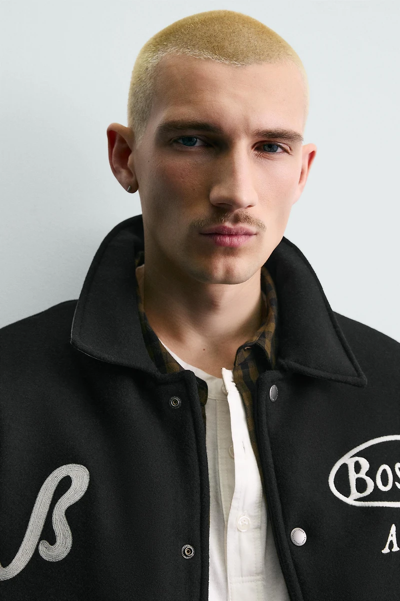 BLOUSON BOMBER BRODERIES EN MATIÈRES VARIÉES