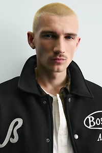BLOUSON BOMBER BRODERIES EN MATIÈRES VARIÉES