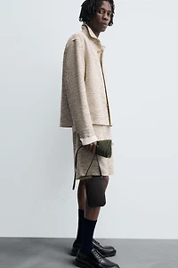 CONTRAST TEXTURED OVERSHIRT