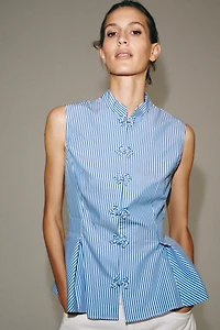 STRIPED PEPLUM SHIRT