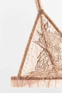 EMBROIDERED MESH BRA