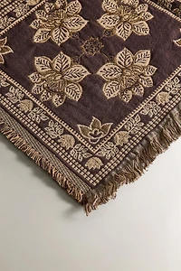FLORAL JACQUARD BLANKET