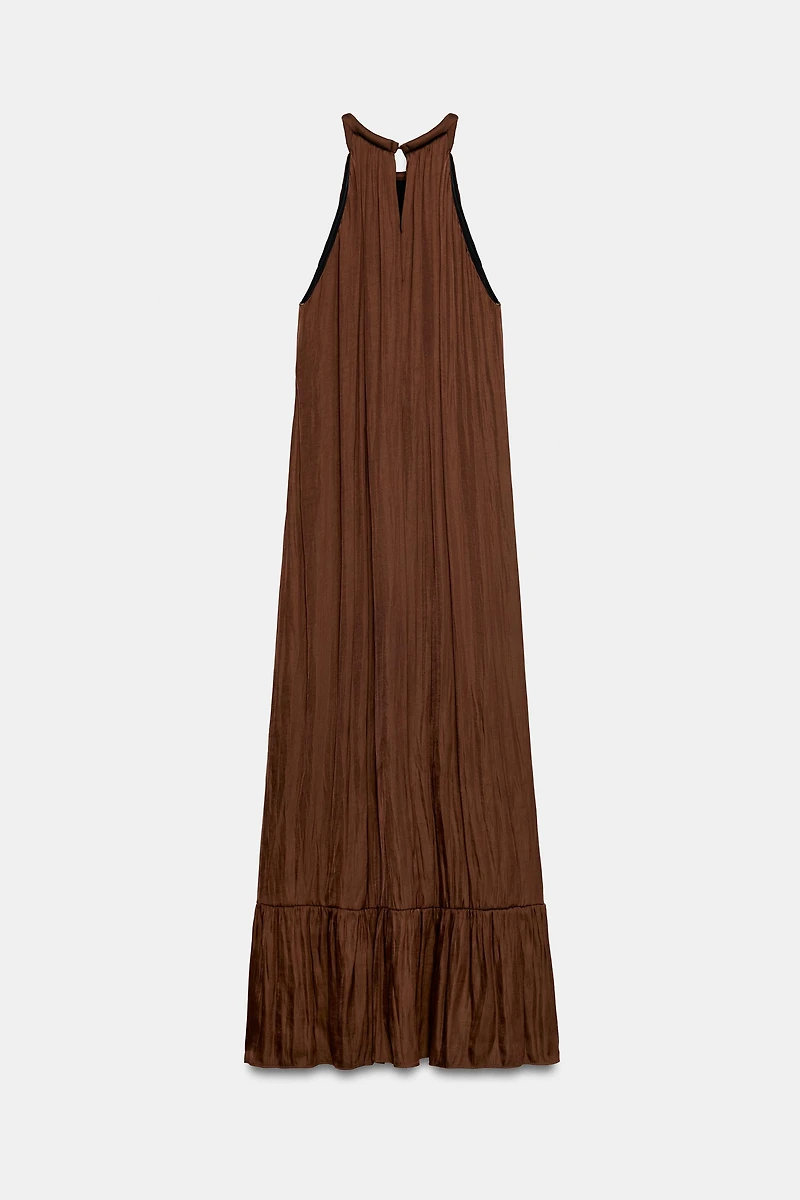 ASYMMETRIC SATIN MIDI DRESS