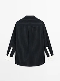Striped shirt with contrast detail