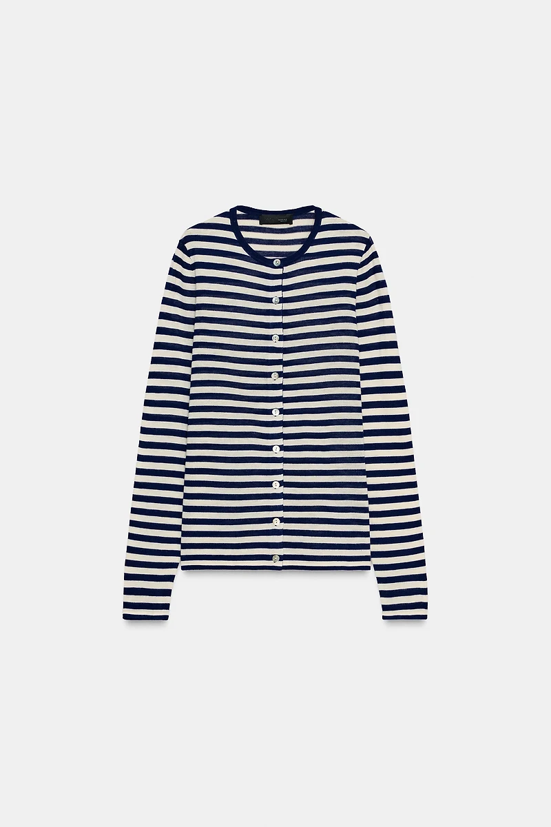 STRIPED KNIT CARDIGAN