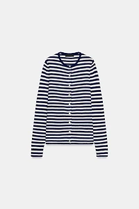 STRIPED KNIT CARDIGAN