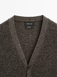 100% cotton mouliné knit cardigan