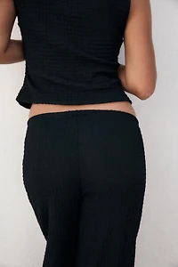TEXTURED STRAIGHT LEG PANTS