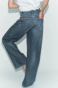 TRF HIGH-WAIST CROSSOVER WAIST WIDE LEG JEANS