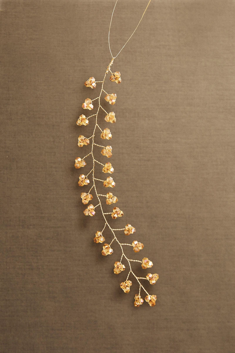 BEADED BRANCH CHRISTMAS TREE ORNAMENT