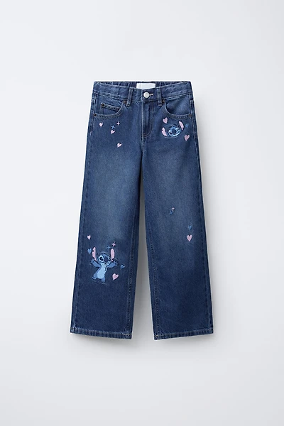 EMBROIDERED LILO & STITCH © DISNEY WIDE LEG JEANS