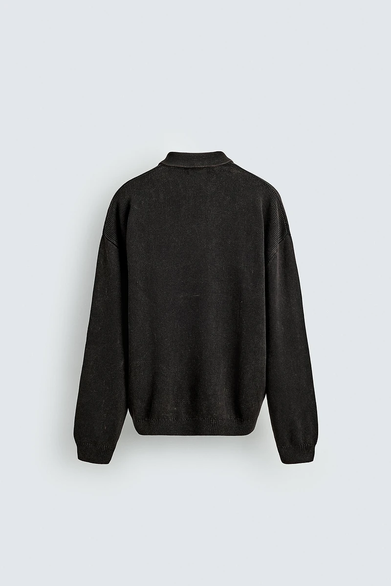 POLO EN MAILLE DÉLAVÉ