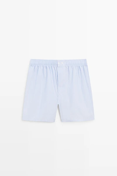 Caleçon micro-rayures 100 % coton