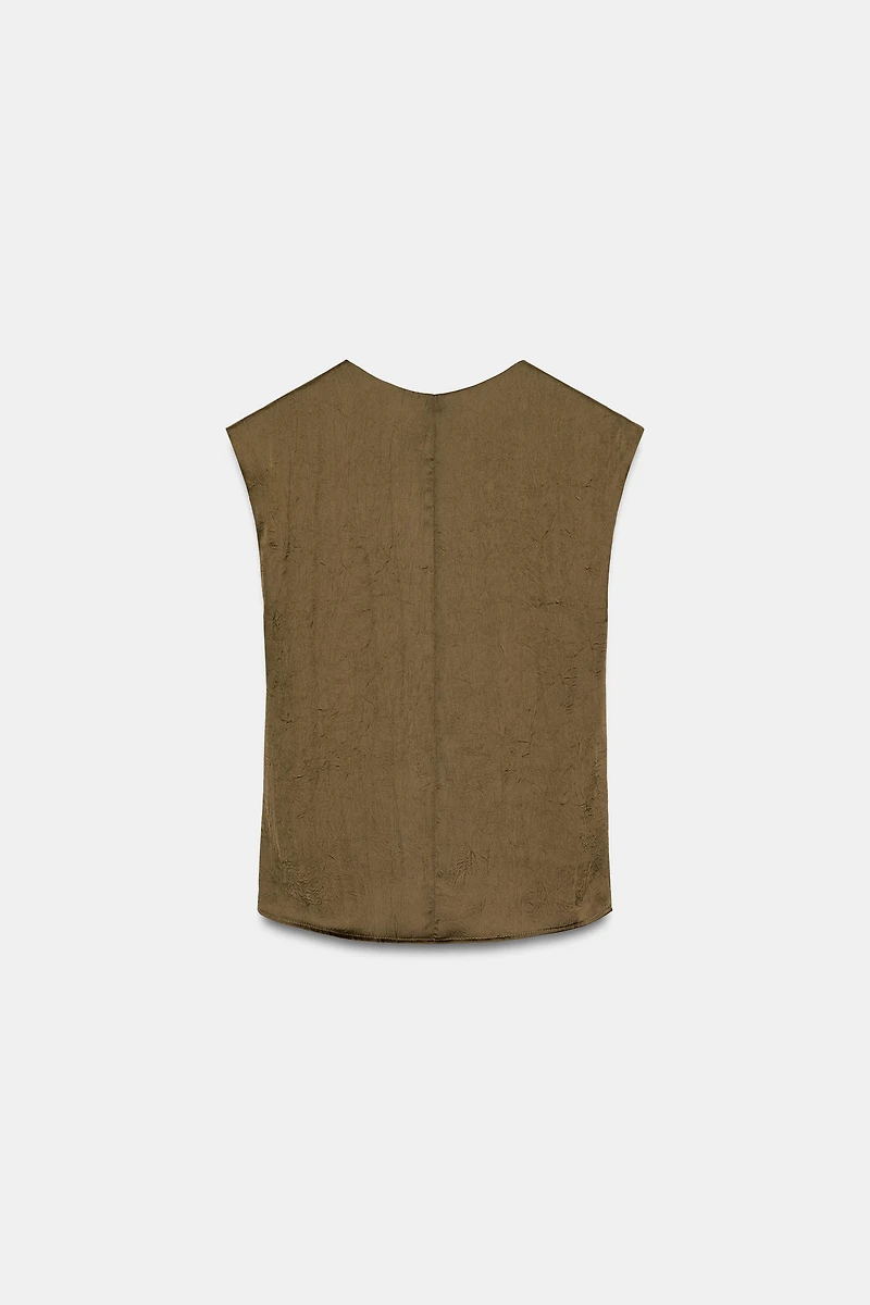 KNOTTED SATIN EFFECT TOP