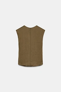 KNOTTED SATIN EFFECT TOP