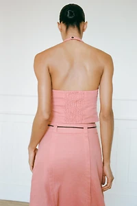 LINEN HALTER TOP