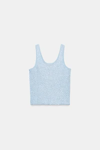 TOP EN MAILLE À PAILLETTES ET FIL MÉTALLISÉ