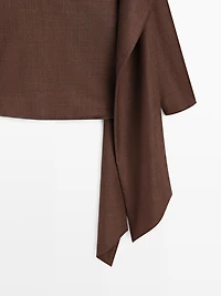 Chemisier à col volume 100 % laine - STUDIO