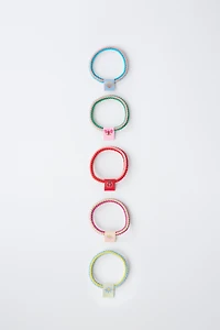 FIVE-PACK OF FLORAL STAMP SCRUNCHIES