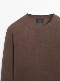 100% linen knit crew neck sweater