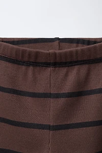 STRIPED RIBBED LEGGINGS
