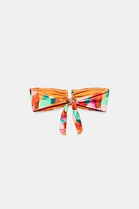 PRINTED BANDEAU BIKINI TOP