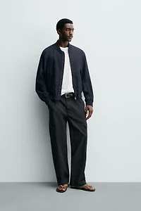 100% LINEN BOMBER JACKET