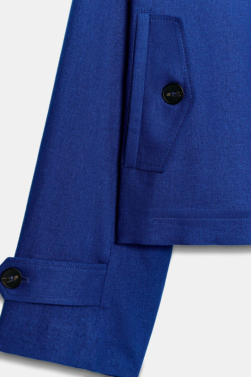 VESTE COL MONTANT EN LIN
