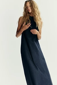 TRF HALTER DENIM DRESS