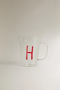 BOROSILICATE MUG WITH INITIAL H