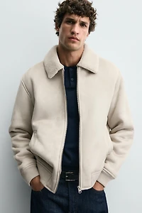 VESTE EFFET DAIM BI-MATIÈRE