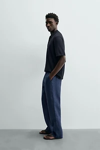 100% LINEN REGULAR FIT PANTS