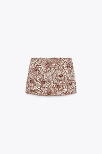 ZW COLLECTION FLORAL EMBROIDERED MINI SKIRT