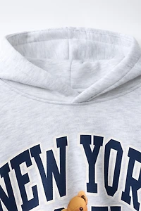 SWEAT À CAPUCHE IMPRIMÉ OURS