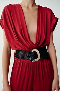 COMBINAISON SATINÉE AVEC CEINTURE