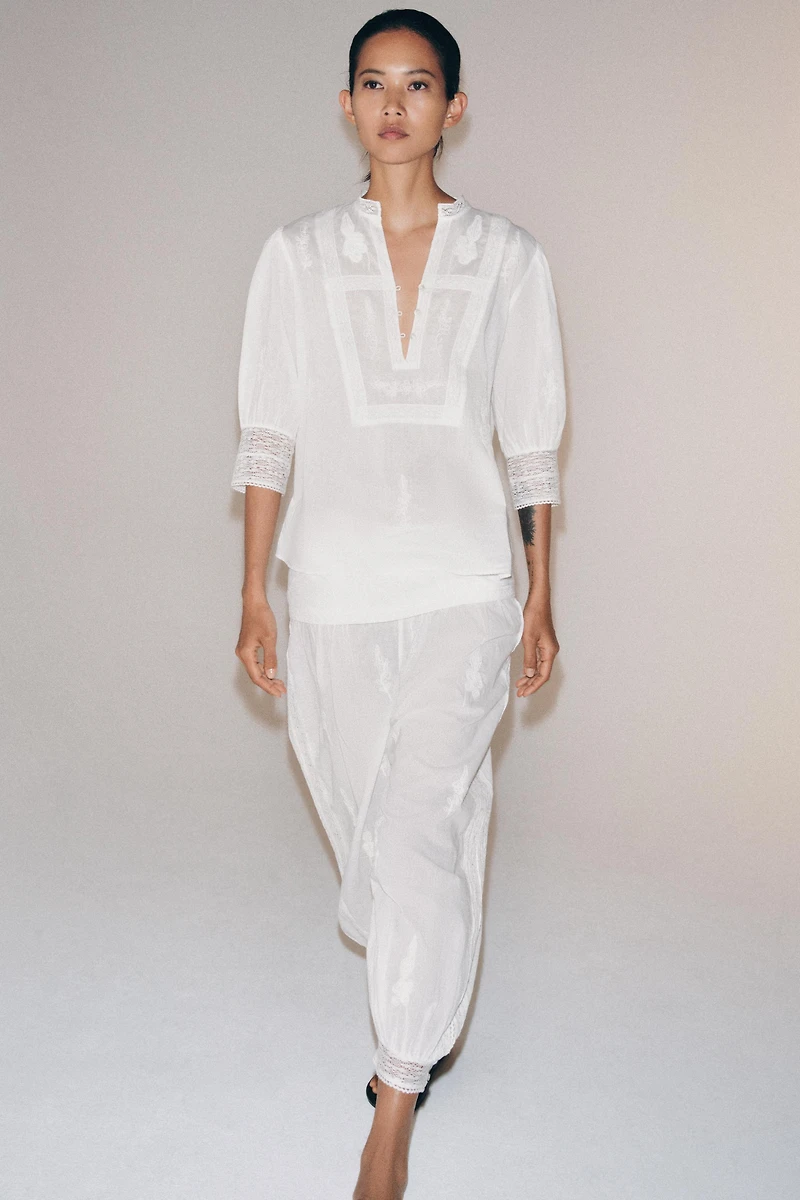 ZW COLLECTION EMBROIDERED BLOOMER PANTS