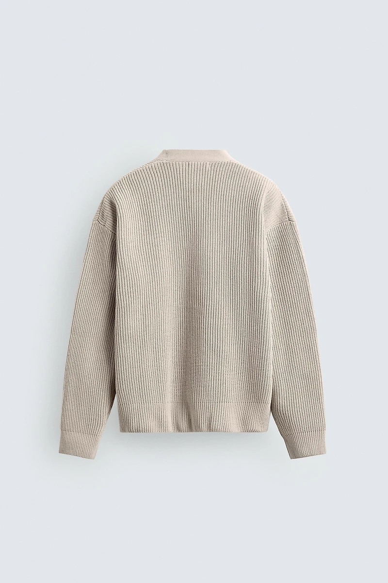 TEXTURED RELAXED FIT CARDIGAN
