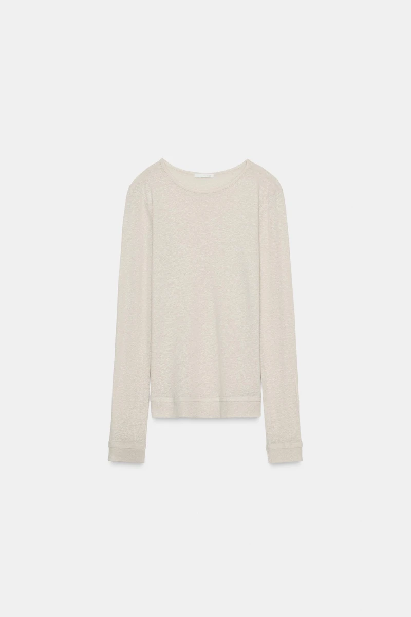 LONG SLEEVE T-SHIRT WITH LINEN