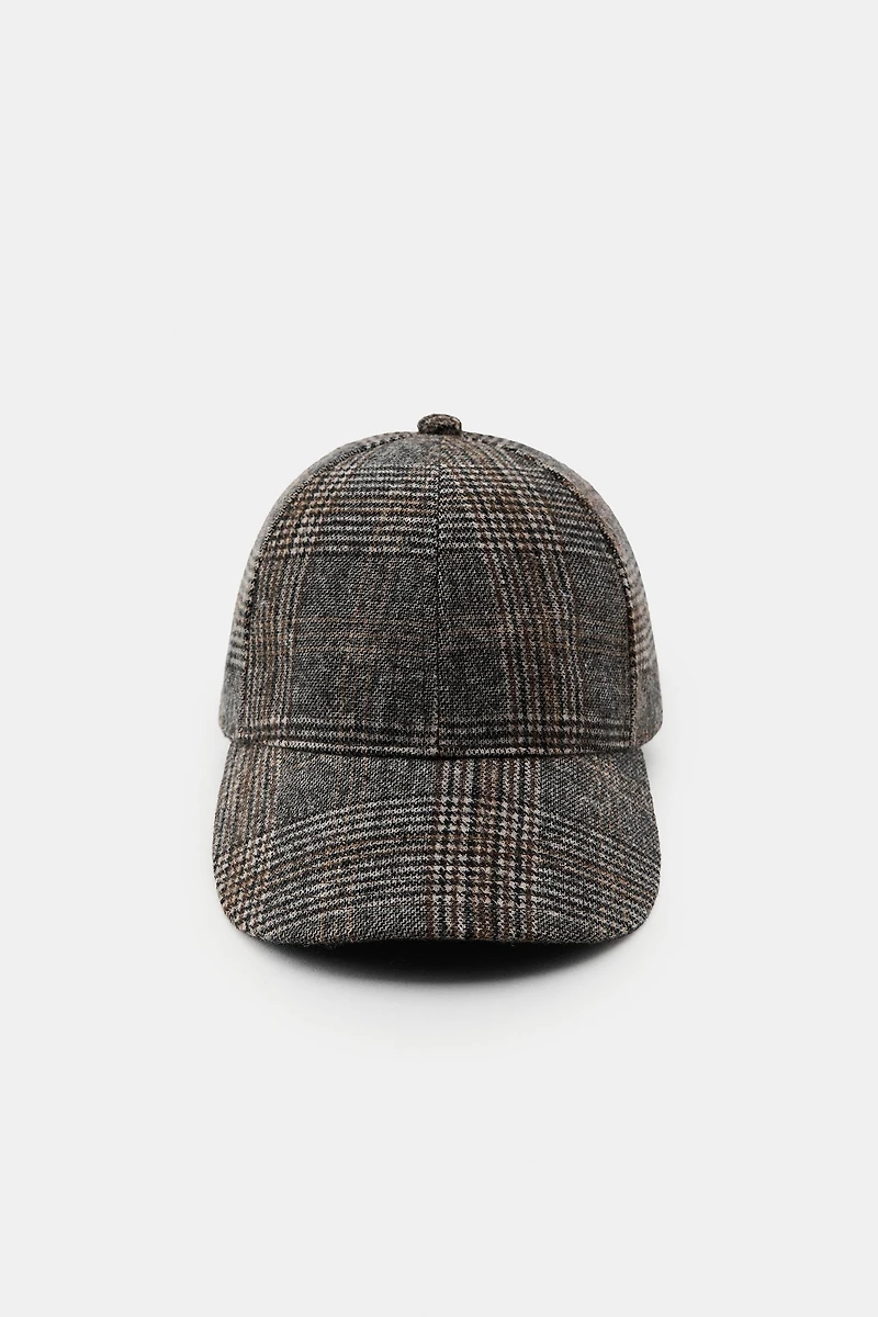 PLAID WOOL CAP