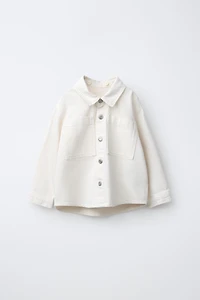 TWILL OVERSHIRT WITH REMOVABLE HOODIE