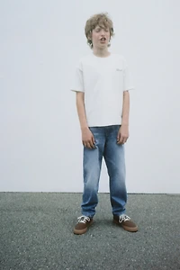 HEAVYWEIGHT EMBROIDERED TEXT T-SHIRT