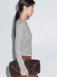 Layered T-shirt with button details