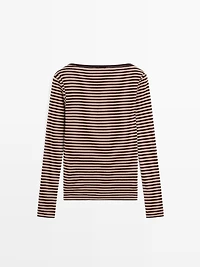Striped long sleeve cotton T-shirt