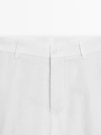 100% linen tapered fit trousers
