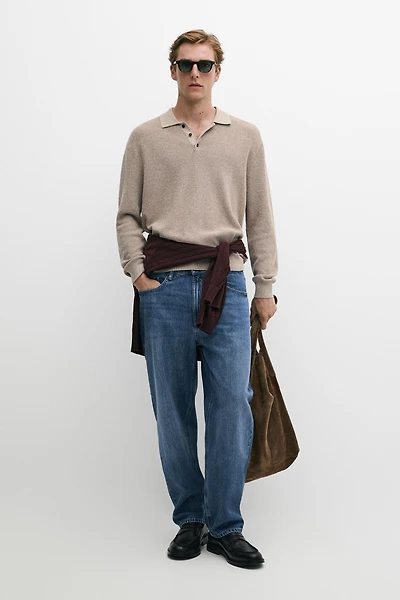 100% cotton mouliné polo sweater
