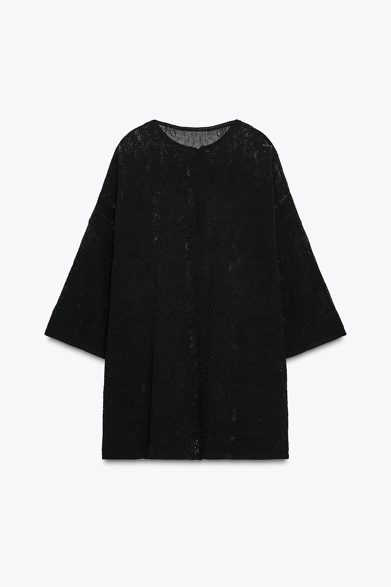 TOP OVERSIZE EN MAILLE TEXTURÉE À FLEURS
