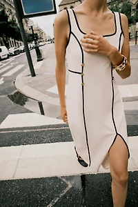 ROBE MIDI LISERÉS CONTRASTE