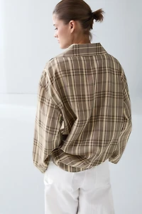Oversize check polo shirt