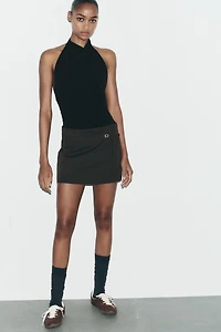 OPEN BACK HALTER BODYSUIT