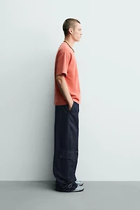 CONTRASTING TEXT PRINT T-SHIRT
